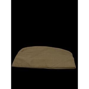 WWII US Army Military Uniform Garrison Hat Summer Cap Tan 1942 7 3/8 Vintage
